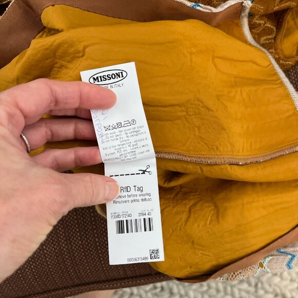 missoni 40 (us xs-s) nwt cottagecore crochet woven ochre dress - Picture 8 of 14